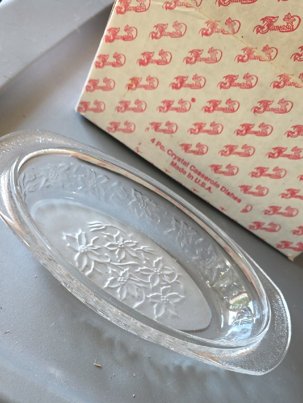 Princess House 4pc crystal casserole dishes